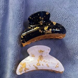 Elegant Black and White Hair Claw Clips